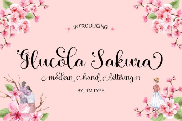 Glucola Sakura: The Sweet Handwritten Font for Romantic Brand Identity