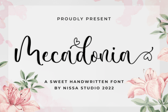 Mecadonia Font: A Delicate Handwritten Typeface for Boutique Brands